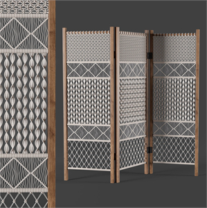 Macrame room divider